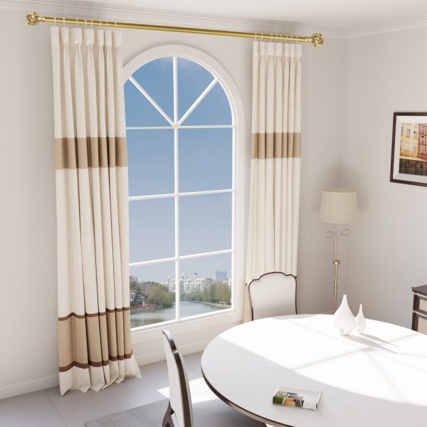 28-48 Inches Set of Bright Gold Decorative Head Curtain Rods - Image 3