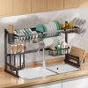 2 Tier Sink Dish Drying Rack Folding Kitchen Storage Organizer