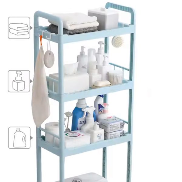 Toilet Storage Rack Wall Mounted Toilet Shower Basin Rack Floor Standing Bathroom Storage Rack - Image 3