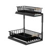 Multi-Functional Double Tier Kitchen Rack Steel Standing Type Drawer Pot Holder Easy Box Sink Cabinet Rack Condiments Storage