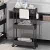 Plastic Toilet Shelf Floor Type Bathroom Storage Rack with Three Tiered Washbasin Holder for Cleaning Tools