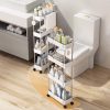 Plastic Toilet Shelf Floor Type Bathroom Storage Rack with Three Tiered Washbasin Holder for Cleaning Tools - Image 3