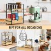 Solid Wood Two-Layer Desktop Storage Rack with Drawer for Kitchen Coffee Table Book Collection or Tools Double Tiers - Image 3