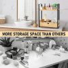 Solid Wood Two-Layer Desktop Storage Rack with Drawer for Kitchen Coffee Table Book Collection or Tools Double Tiers - Image 4